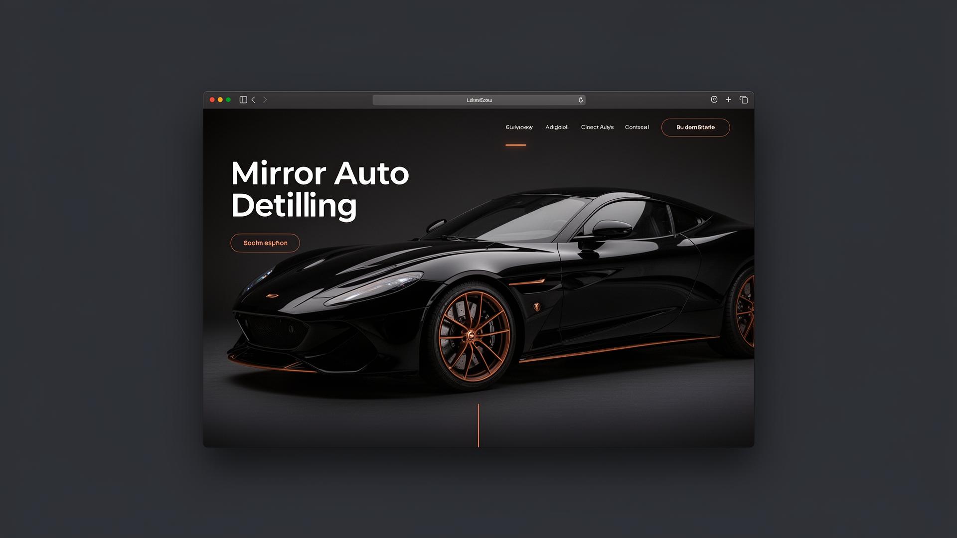 Mirror Auto Detailing website mockup