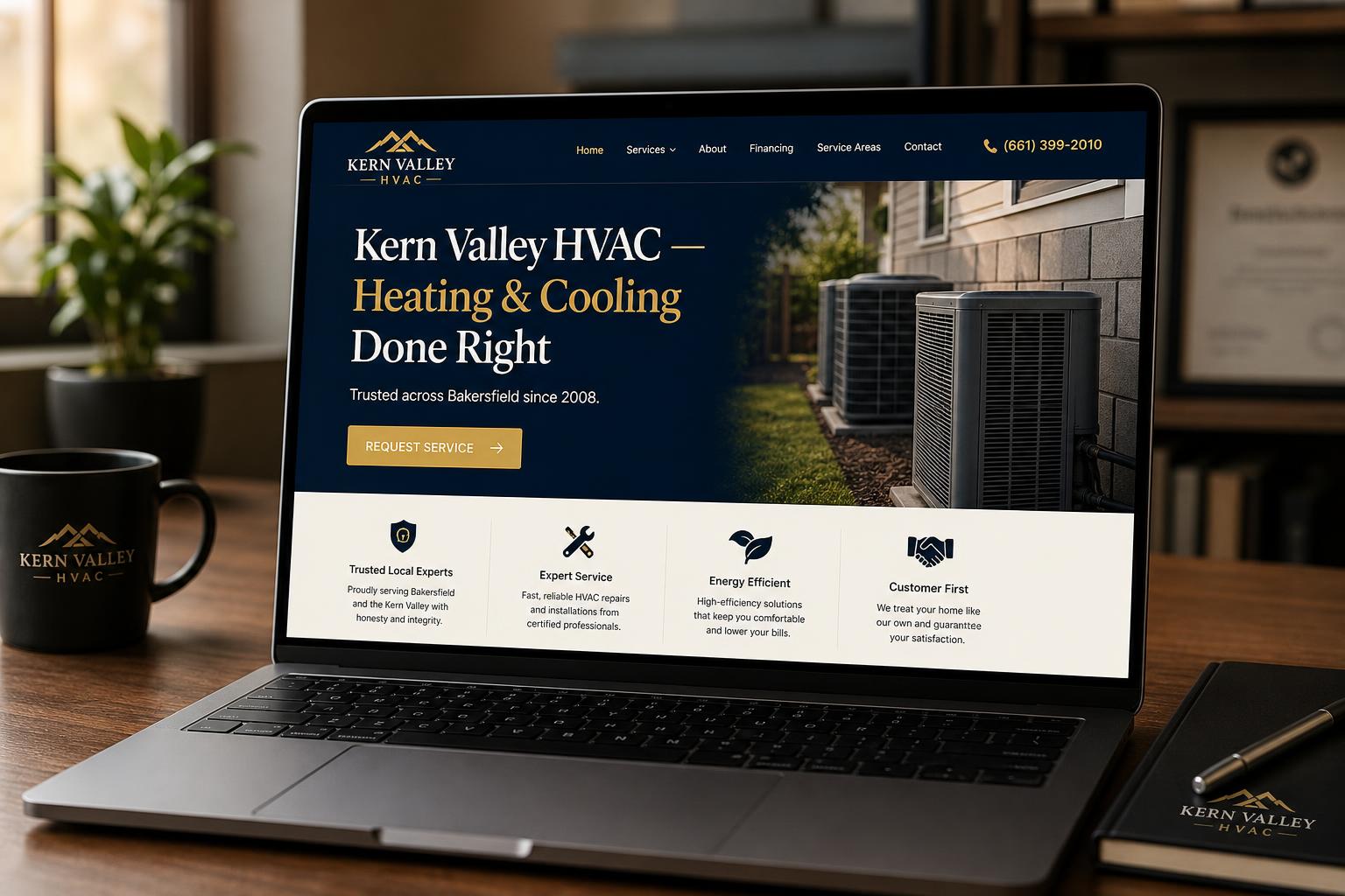 Kern Valley HVAC website mockup